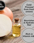 Naturevibe Botanicals Onion Oil 32 oz – 100% Pure Cold-Pressed Nourishing Hair & Skin Oil | Sulfur-Rich for Stronger Hair Growth & Scalp Health