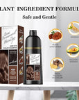 Hair Dye Shampoo 3-in-1 Vegan Color for Gray Hair - Ammonia-Free for Men & Women – Beard & Hair Coloring – Instant Gray Coverage Champú Para Canas Mujer & Hombre (CHESTNUT BROWN)