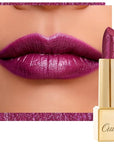 Oulac Purple Lipstick for Women with Metallic 3D Shine Lightweight Hydrating Formula, High Impact Lip Color, Vegan Beauty, Full Coverage Lip Makeup, Christmas Gifts for Women, Sugar Plum (04)