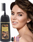 Brown Hair Dye YIZHONG Hair Dye Shampoo Women Men Permanent Blackest Gray Coverage Dedicated Darkening Hair Coloring 5 Minutes (chestnut brown)