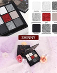 Smokey Black Red Eyeshadow Palette,9 Colors Dark Shimmer Matte Metallic Makeup Pallet,Pigmented Make Up Kit for Halloween Parties Christmas Joker Vampire Clown,Long Lasting Waterproof