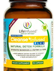 Life Infused Cleanse Infused Plus - Premium Natural Colon Cleanser with Oxygenated Magnesium, Herbs, and Enzymes, Helps Relieve Constipation Gently, Detoxifies Blood, Colon, Liver & Kidneys (90 Caps)