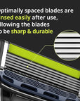 Dorco Pace 5 Pro Razors- Shaving System For Men with Trimmer - 1 Handle + 9 Cartridge Set