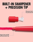 Revlon Colorstay Lip Liner with Built-In Sharpener, Valentine's Day Makeup Gifts for Women, Longwear Rich Colors, Smooth Application, 655 Rose, 0.01 oz