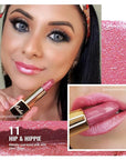 Oulac Pink Lipstick for Women with Metallic 3D Shine Lightweight Hydrating Formula, High Impact Lip Color, Vegan Beauty, Full Coverage Lip Makeup, Christmas Gifts for Women, Hip & Hippie(11)