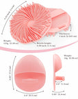 Manmihealth Silicone Handheld Manual Facial Cleansing Brush & Silicone Body Scrubber Shower Brush with Non-Slip Hand Strap Set 2 PCS, Deep Cleansing Face Body Scrubber with a Free Hook (Pink*2)