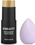CCbeauty Metallic Gold Face Paint Stick,Glitter Face Painting Kit,Professional Body Paint,Non Toxic SFX Makeup Kit For Halloween Costume Cosplay,Full Coverage Painting Foundation With Makeup Sponge