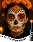 BOBISUKA Orange Face & Body Paint Stick Water-Based Washable Face Paint Makeup Stick for Halloween Pumpkin, Skeletons, Skull, Fox, Tiger, Cosplay, SFX, Sports Eye Black & Costume Party