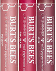 Burt's Bees Lip Shimmer Gift Set, Kissable Color, Warm Collection, 3-Pack, 0.09 oz.