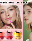 Honey Pot Lip Balm,3PCS Bee Lip (Honey+Watermelon+Cherry)