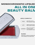 BRAYE Lipsleek Lip Balm, Monochromatic Cream Blush 2-in-1