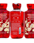 Japanese Cherry Blossom Shower Gel Body Wash - Set of THREE (3) bottles (10 oz ea) -- Bath & Body Works Signature Collection