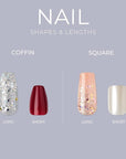 KISS Gel Fantasy Ready-To-Wear Fake Nails, Short, Square - After Last Night, Smudge Proof, Waterproof, No Dry Time, Durable, Flexible, DIY Manicure, Salon Quality, Long Lasting | 28 Count