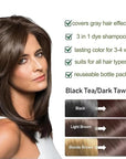 Fvquhvo Black Hair Dye for Gray Hair, Instant Hair Dye with Lasting Shampoo & Black Hair Color Shampoo