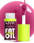NYX PROFESSIONAL MAKEUP Fat Oil Lip Drip, Moisturizing Lip Oil Gloss, Vegan Tinted Formula, Up to 12 HR Hydration - That's Chic (Deep Berry)