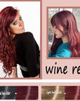 Red Hair Dye YIZHONG Permanent Hair Color Shampoo Gray Coverage Dark Red Hair Dye Classic Comb Applicator Easy Use Hair Coloring Cream Kit(Wine Red)