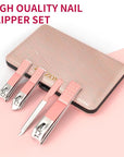 ZIZZON Travel Mini Manicure Set Nail Clipper Set 10 in 1 Stainless Steel Pedicure Care Grooming kit with Case Pink