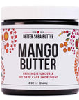 Raw Mango Butter - 100% Pure Mango Seed Butter - Natural Moisturizer for Skin and Hair - Use with Shea in DIY Body Butter, Lip Gloss, Lotion Bar and Soap Making, 8 oz Jar