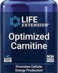 Life Extension Optimized Carnitine, Three Forms of L-carnitine, Promotes Heart & Brain Health, Gluten Free, Non-GMO, Vegetarian, 60 Capsules