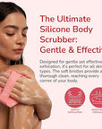 Silicone Body Scrubber - Exfoliating Bath Brush and Skin Cleanser - Shower Sponge for Gentle Body Scrub and Wash - Silicone Scrubbing Care Tool for a Refreshed and Renewed You - Pink