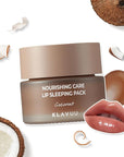 Klavuu Lip Mask Sleeping Pack (0.7oz) – Overnight Deep Hydrating Korean Lip Balm Treatment for Very Dry, Chapped Lips | Lip Lightening & Plumping with Instant Hydration | Gentle Exfoliating (Coconut)