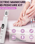 Electric Nail Drill, Cordless 2000 mAh Rechargeable Portable Nail File 12 in 1 Kit for Thick Toenails, 10 Speeds Nail Dril Machine Professional Manicure Pedicure for Hand Natural Nails Care (White)