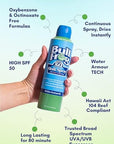 Bullfrog Quik Spray Sunscreen SPF 50 | Oxybenzone & Octinoxate Free | Broad Spectrum Moisturizing UVA/UVB, 6oz