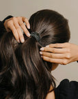 L. Erickson Pony Hair Ties - Black - 8 Pack Ponytail Holders - No Damage Hair Accessories for Women