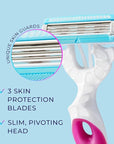 Schick Hydro Silk Ultimate Pubic Skin Protection, Disposable Razors for Women Sensitive Skin | Pubic Hair Razor for Women, Bikini Razor, Womens Razors Bikini Line, 3ct