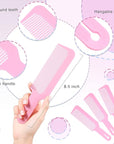 Boao 3 Pieces Barber Combs Flat Top Clipper Combs Hair Cutting for Flat Top and Clipper Cuts(Pink)