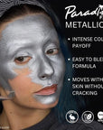 Mehron Paradise FX Metallics – Metallic Blue 1.4 oz | Professional Water Activated Shimmering Metallic Paint for Raves, Costumes, Special Effects, Halloween, Stage, Screen, Theater & Cosplay FX