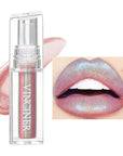 Glitter Liquid Lipstick Chameleon Eyeshadow Waterproof Long Lasting Diamond Shimmer Glitter Lipstick,Multi-Dimensional Eye Looks, High Pigmented Non-stick Cup Lipstick Party(04#)
