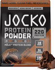 Jocko Mölk Whey Protein Powder 22g Protein - Sugar Free Monk Fruit Blend - Muscle Recovery & Growth, Packaging May Vary (31 Servings, Chocolate Milkshake)