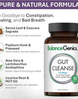 15 Day Gut Cleanse - Natural Plant-Based Colon Cleanser for Digestive Support - Daily Gut Health Supplement for Men & Women -30 Capsules