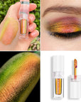 MAKI YIKA Glitter Eyeshadow Gold Liquid Multichrome Eyeshadows Long Lasting Metallic Chameleon Eye Shadow Smudgeproof Holographic Eye Topper Glitters (#7 Bronzer)