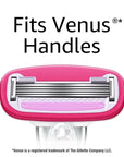 Amazon Basics Women's 5 Blade FITS Razor for Women, FITS Amazon Basics Handle and Venus Handles, Includes 1 FITS Handle, 12 Cartridges & 1 Shower Hanger