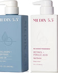 Medix 5.5 Fragrance Free Firming Retinol Body Lotion + Collagen Peptides Cream 2pc Skin Care Set, Crepey Skin Treatment, Anti Aging Body Cream & Face Moisturizer For Crepe Skin, Cellulite, Wrinkles