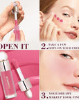 Cilrofelr Dewy Liquid Blush, Soft Cream Liquid Blush Fuchsia Pink)