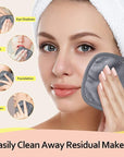 HOMEXCEL Makeup Remover Cloth 12 Pack,Reusable Makeup Remover Pads, Washable Ultra Soft Facial Cleansing Cloths For All Skin Types, 5 X 5 In, Grey