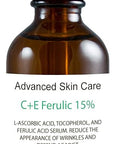 CE ferulic serum(Compare to Skin Ceut.) Large 2-oz bottle with 15% L ascorbic Acid (Vitamin C), 1% Alpha tocopherol vitamin E, and .5% Ferulic Acid
