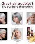 Herbal Gray Hair Spray, Hair Darkening Conditioner Spray, Herbal Hair Coloring Spray, Hair Darkening Conditioner, Reverse Grey Hair,Hair Coloring Essence for 4 Weeks Gradual Results (1-pcs)