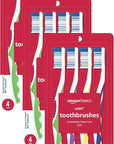Amazon Basics Orbit Toothbrushes, Soft, Full, 4 Count, Assorted Colors (Previously Solimo) (Pack of 3)