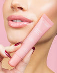 ESW Beauty Strawberry Banana Smoothie Lip Treatment - Soft Pink Nude Tint with Shea Butter, Hyaluronic Acid, Strawberry & Banana for Intense Hydration & Dryness Prevention