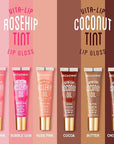Ruby Kisses Broadway Vita-Lip Tinted Lip Gloss (9 Pack) Ultra-Hydrating, Nourishing, Soothing Formula with Vitamins, High-Shine Non-Sticky Lip Balm with Rosehip+Coconut Oil, Pink, Red & Brown Shades
