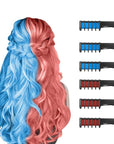 MSDADA New Hair Chalk Comb Temporary Hair Color Dye for Girls Kids, Washable Hair Chalk for Girls Age 4 5 6 7 8 9 10 Birthday Cosplay DIY, Halloween, Independence Day(Red & Blue)