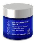 Andalou Naturals Deep Hydration Face Moisturizer, Multi-Correcting Cream, Day & Night Moisturizer for Face with Hyaluronic Acid & Vegan Collagen for Softer & More Supple Skin, 1.7 fl oz