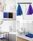 UJFQBH 3 Pieces African Bath Sponge African Net Long Net Bath Sponge Exfoliating Shower Body Scrubber Back Scrubber Skin Smoother,Great for Daily Use (Brown, Blue, Purple)