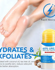 Urea Foot Care Stick, 60% Urea with 2% Salicylic Acid Foot Cream Moisturizer for Dry Cracked Feet, Knees, Elbows, Hands, Moisturizes and Hydrates the Dry Skin, Callus Remover & Skin Softener 1.41 oz