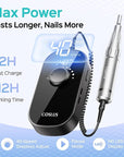 COSLUS Professional Rechargeable Electric Nail Drill 40000 RPM, Portable Nail File with Storage Stand for Acrylic Gel Polishing Removing - Easy to Use for Women, Manicure at Home DIY or Salon, Black