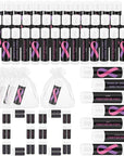 Fumete 100 Pcs Breast Cancer Awareness Lip Balm Bulk Pink Ribbon and Purple Ribbon Domestic Violence Awareness Moisturizer and Nourishing Lip Balm Gifts for Women Men Party Supplies, 4 Scents